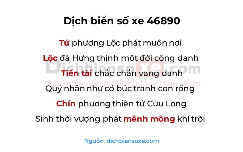 Dịch thơ biển số 46890