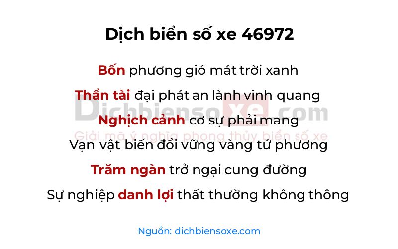 Dịch thơ biển số 46972