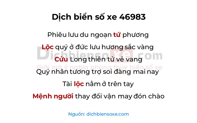 Dịch thơ biển số 46983