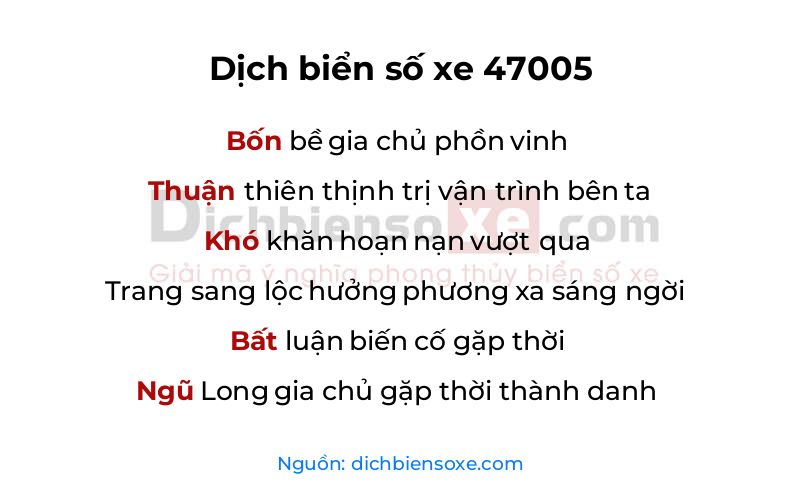 Dịch thơ biển số 47005