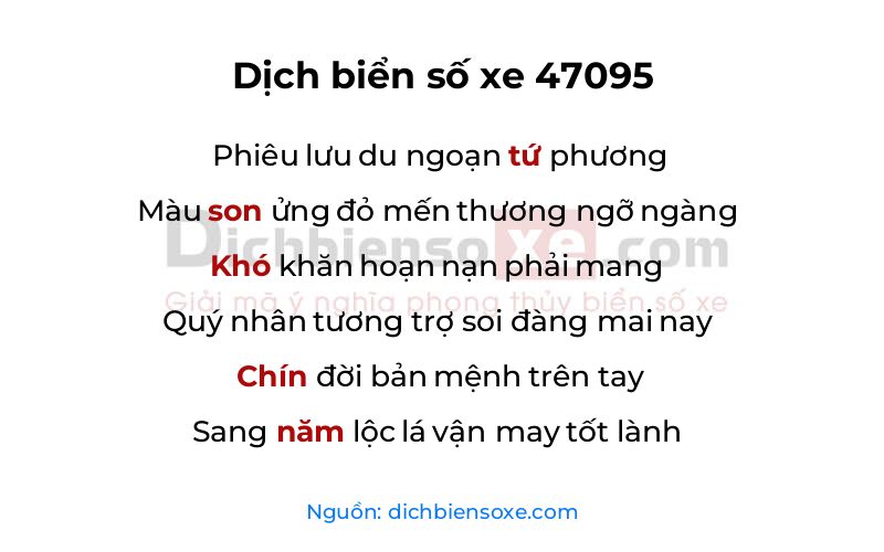 Dịch thơ biển số 47095