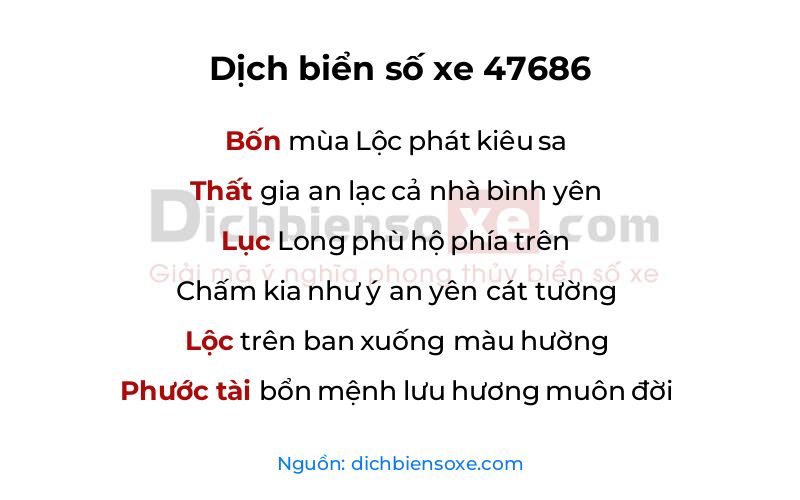 Dịch thơ biển số 47686