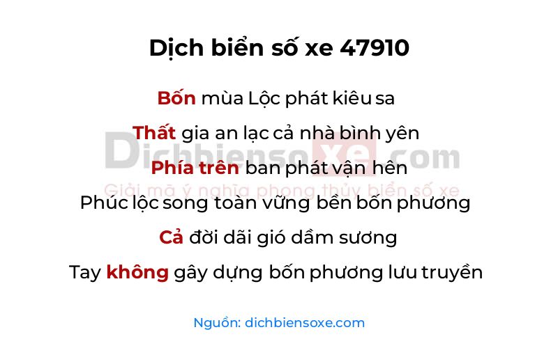 Dịch thơ biển số 47910