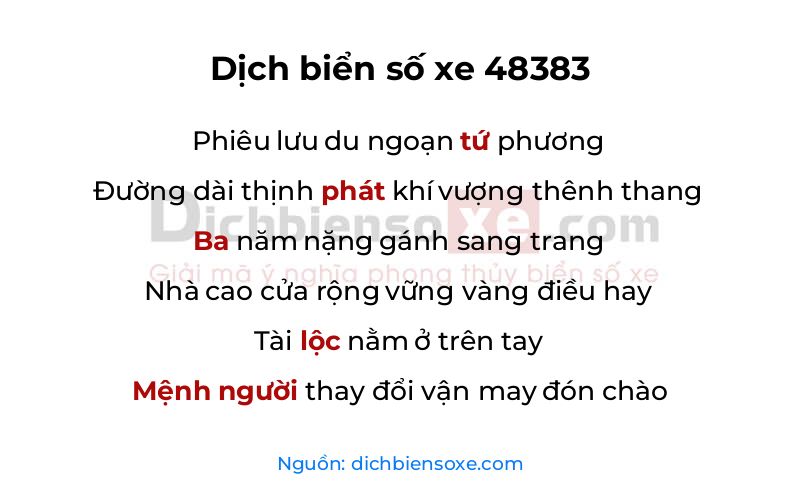 Dịch thơ biển số 48383