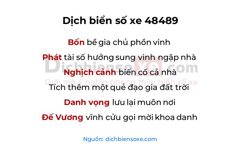 Dịch thơ biển số 48489