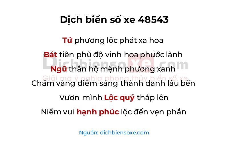 Dịch thơ biển số 48543
