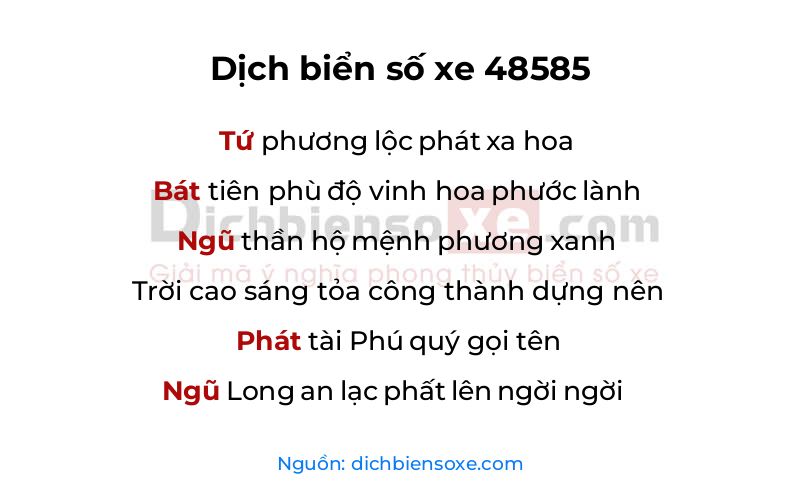 Dịch thơ biển số 48585