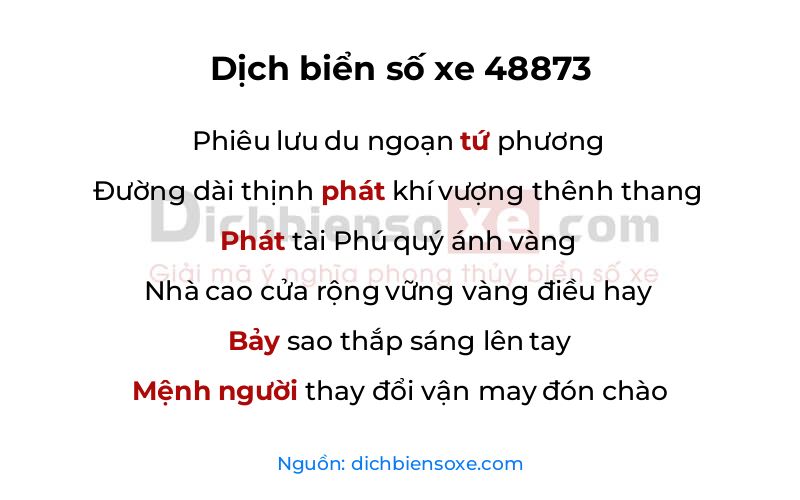 Dịch thơ biển số 48873