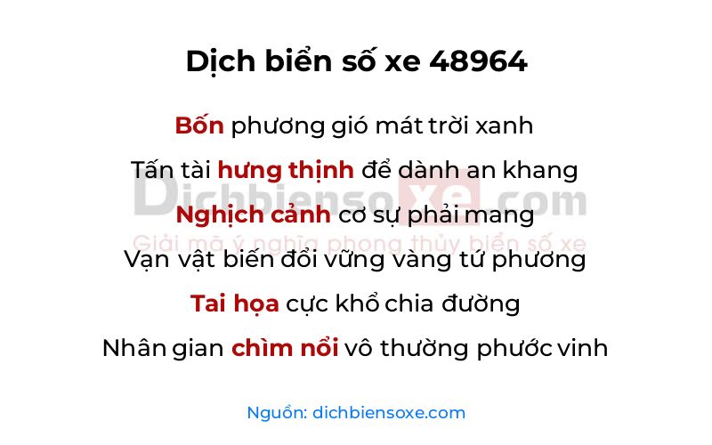 Dịch thơ biển số 48964