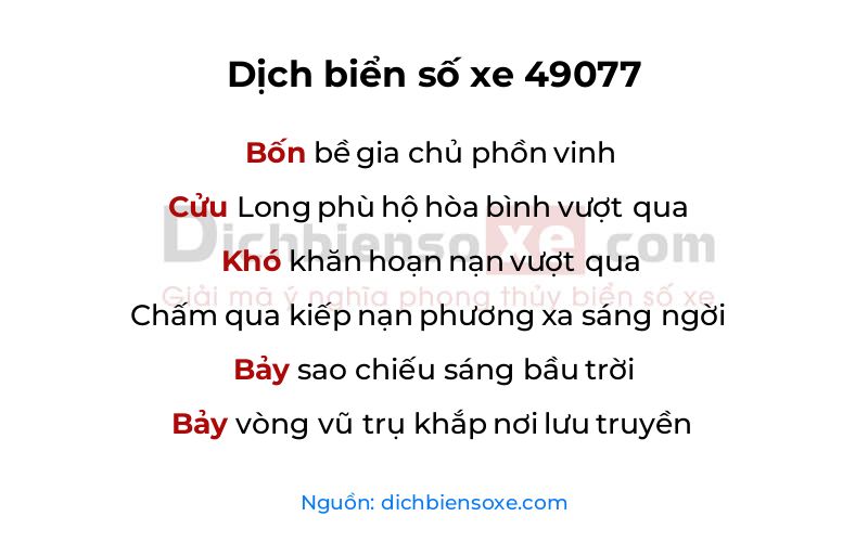 Dịch thơ biển số 49077