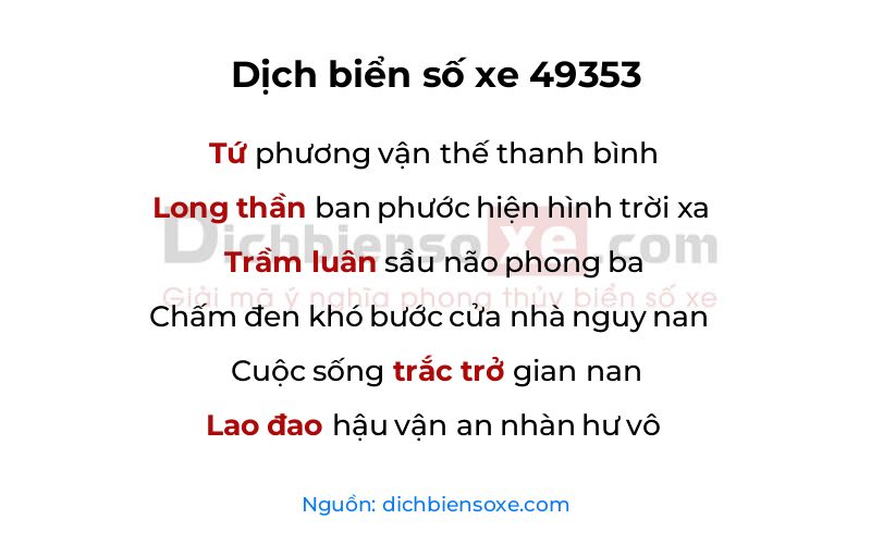Dịch thơ biển số 49353