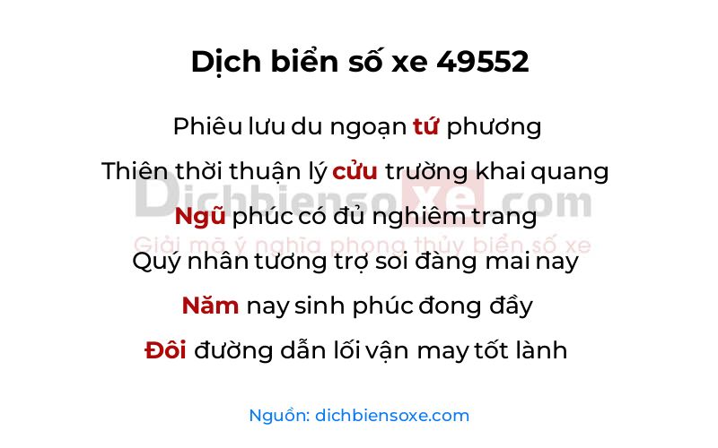 Dịch thơ biển số 49552