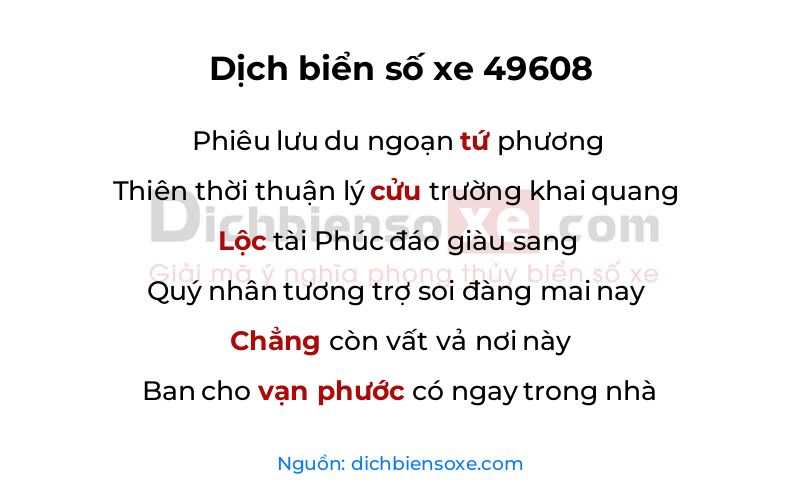 Dịch thơ biển số 49608