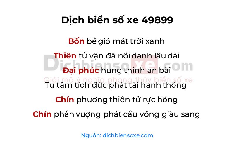 Dịch thơ biển số 49899
