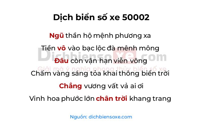 Dịch thơ biển số 50002