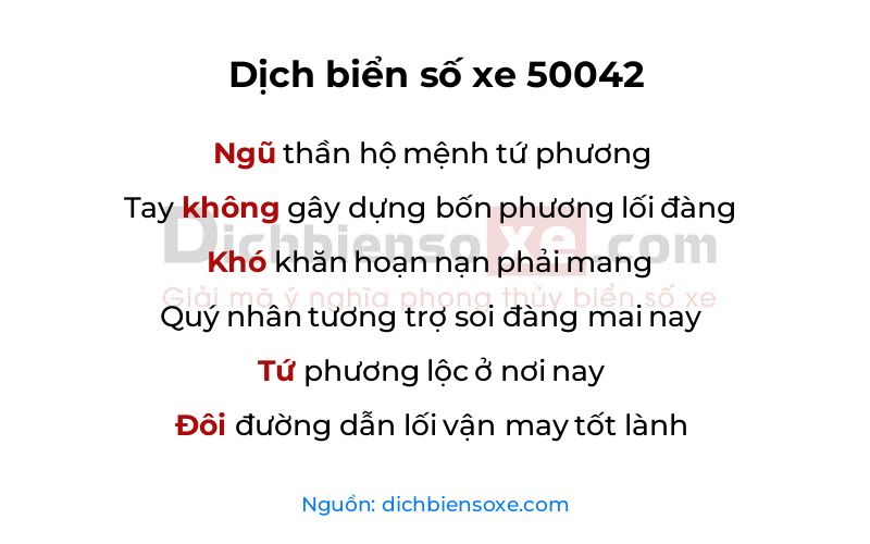 Dịch thơ biển số 50042