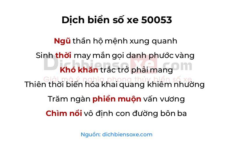 Dịch thơ biển số 50053