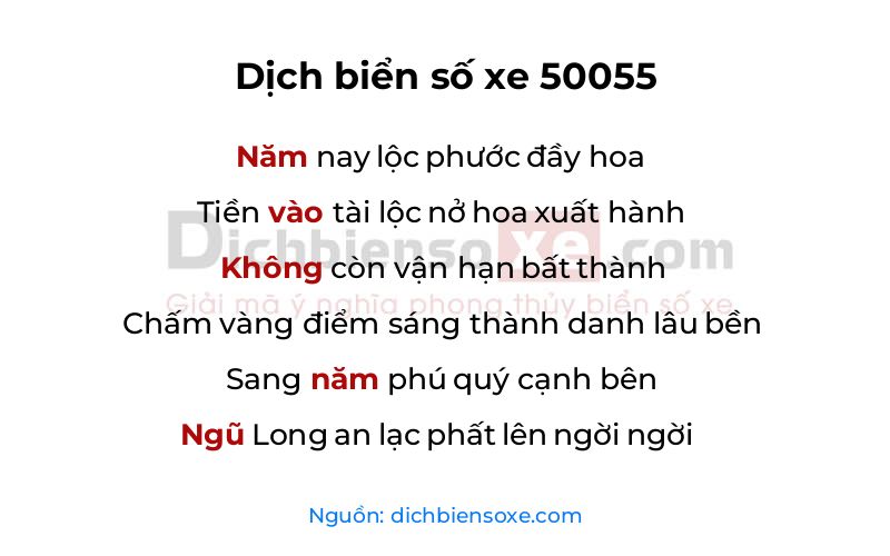 Dịch thơ biển số 50055