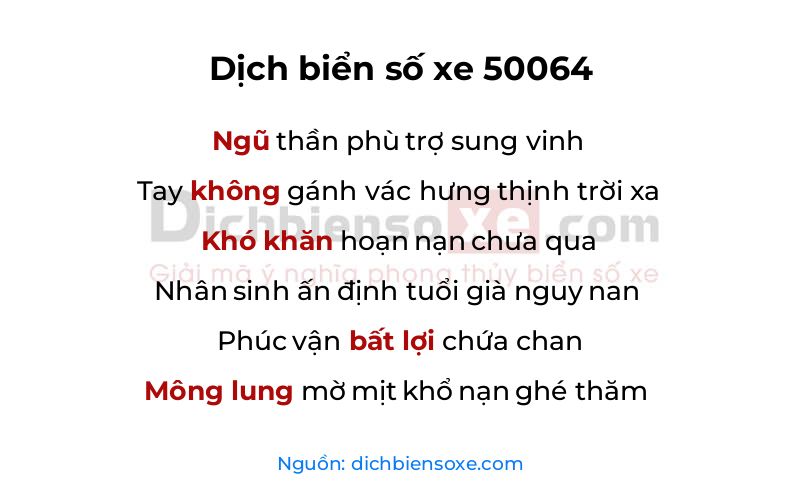 Dịch thơ biển số 50064