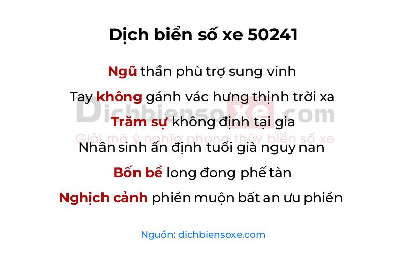 Dịch thơ biển số 50241