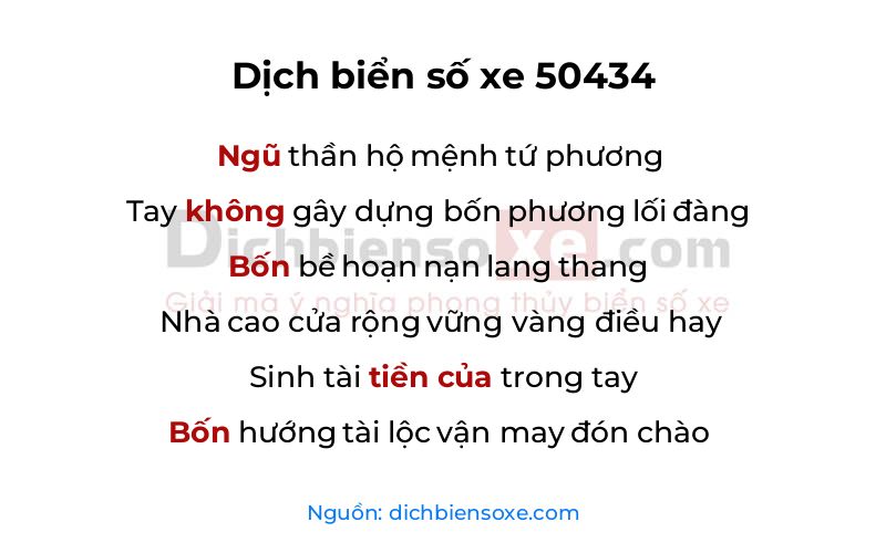 Dịch thơ biển số 50434