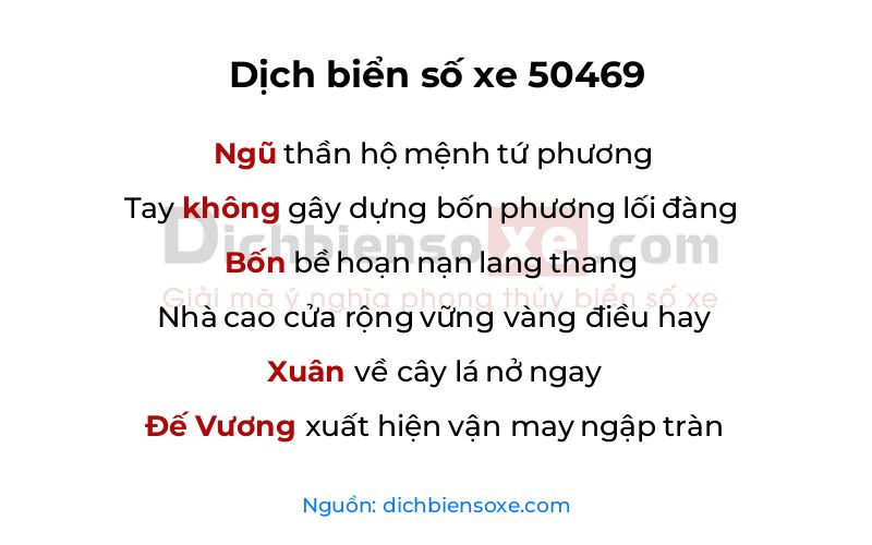 Dịch thơ biển số 50469