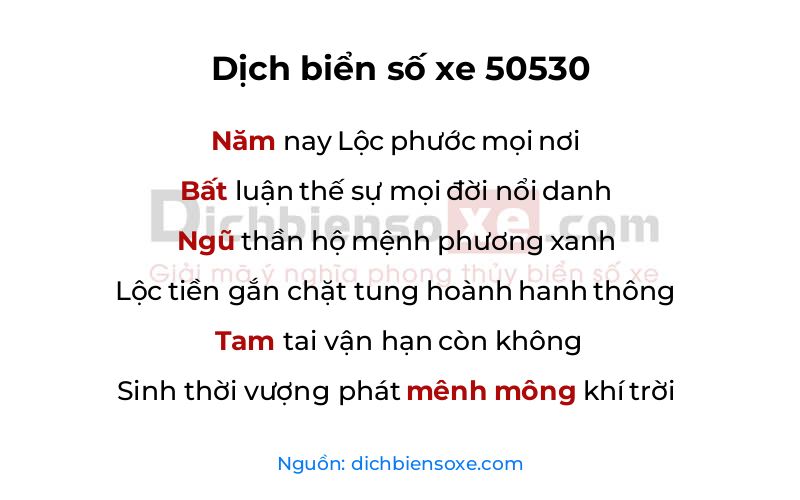 Dịch thơ biển số 50530