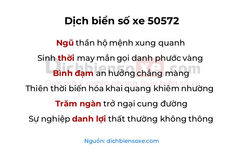 Dịch thơ biển số 50572