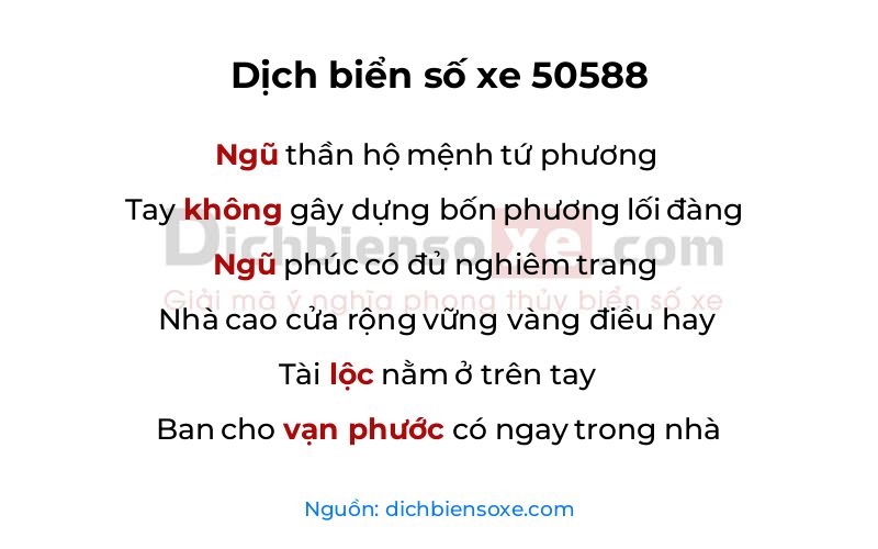 Dịch thơ biển số 50588