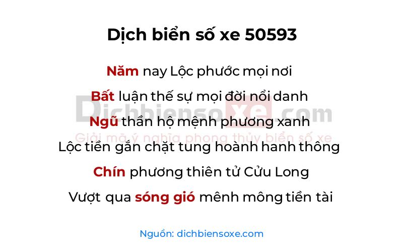 Dịch thơ biển số 50593