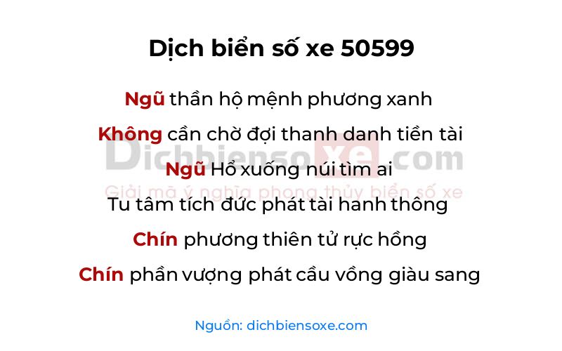 Dịch thơ biển số 50599