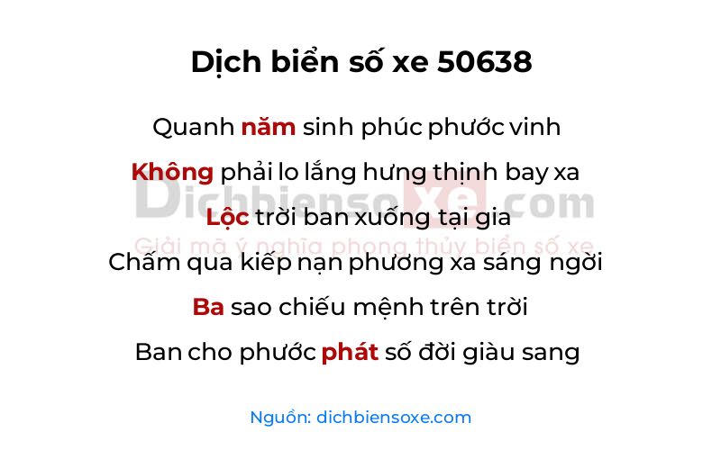 Dịch thơ biển số 50638