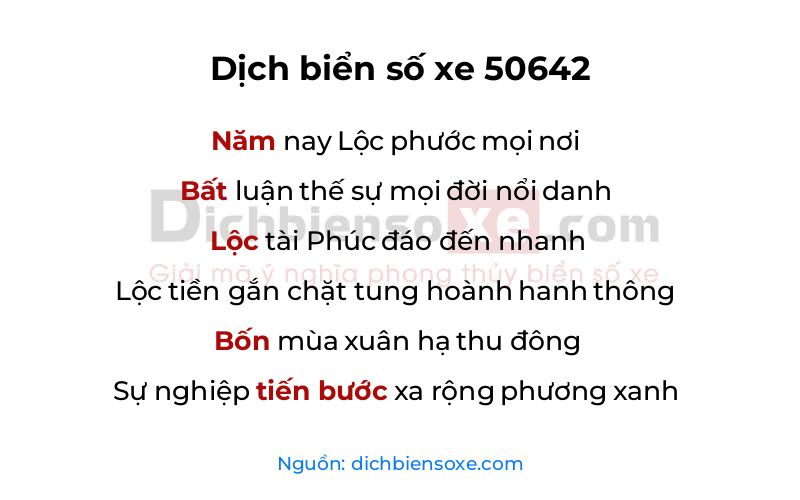 Dịch thơ biển số 50642