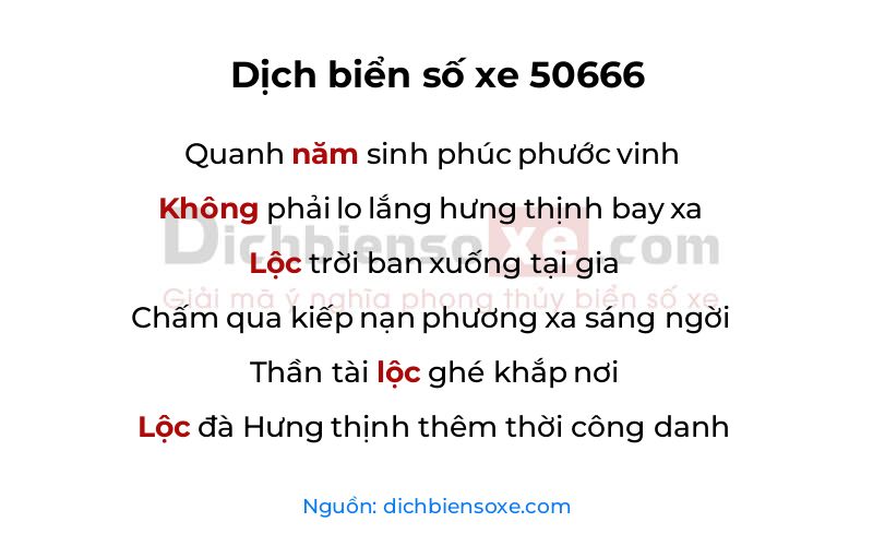 Dịch thơ biển số 50666