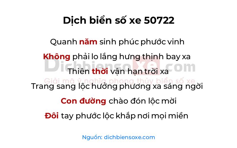 Dịch thơ biển số 50722