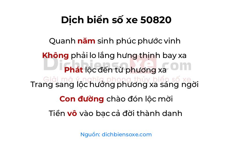 Dịch thơ biển số 50820