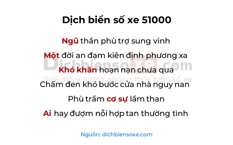 Dịch thơ biển số 51000