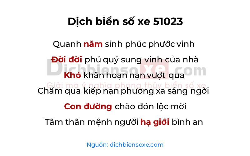 Dịch thơ biển số 51023
