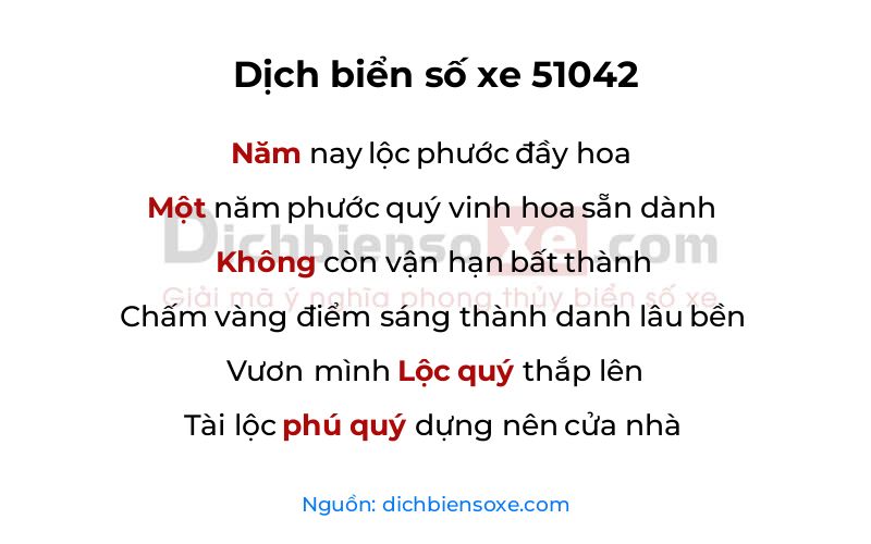 Dịch thơ biển số 51042