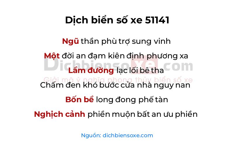 Dịch thơ biển số 51141