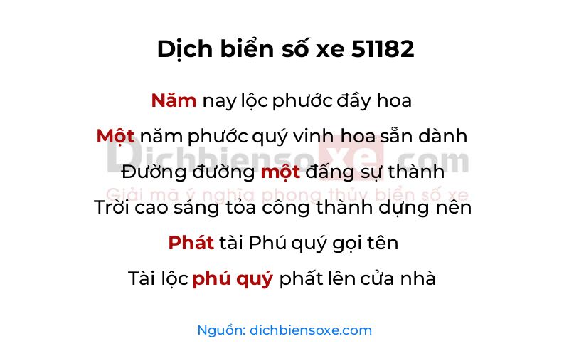 Dịch thơ biển số 51182