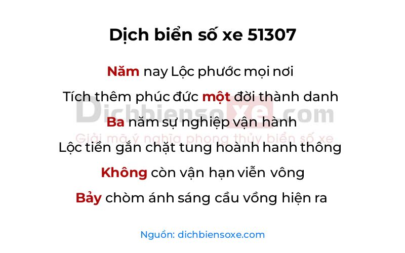Dịch thơ biển số 51307