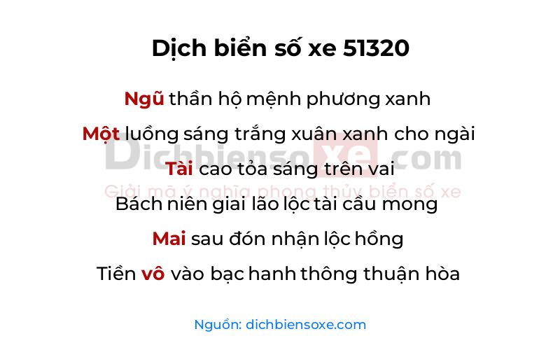 Dịch thơ biển số 51320