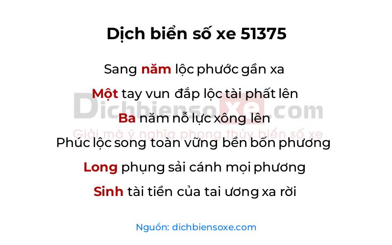 Dịch thơ biển số 51375