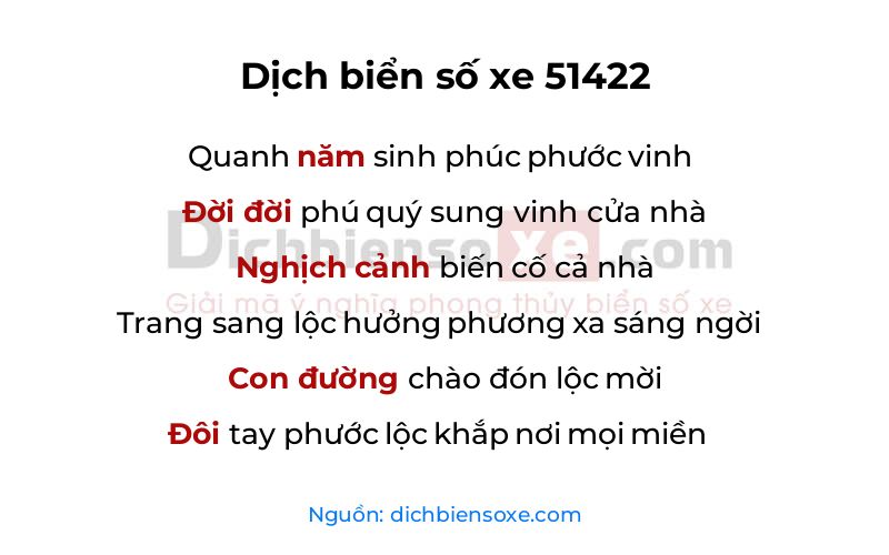 Dịch thơ biển số 51422
