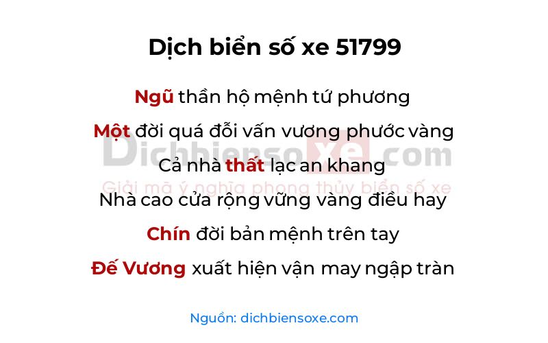 Dịch thơ biển số 51799