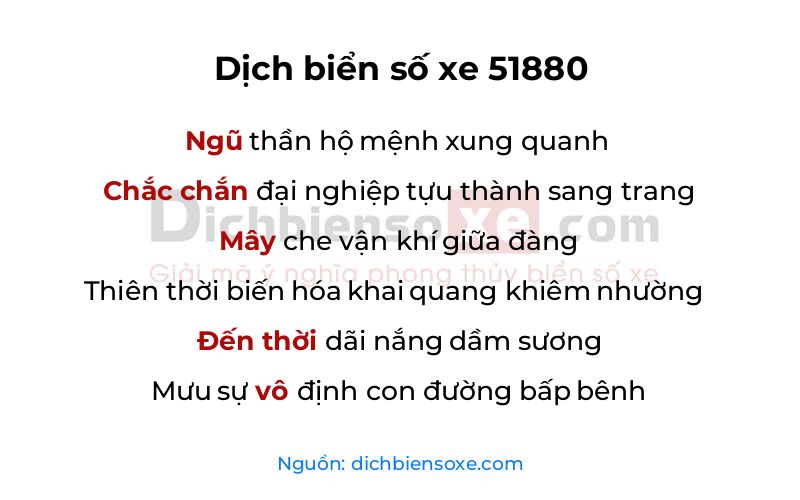 Dịch thơ biển số 51880