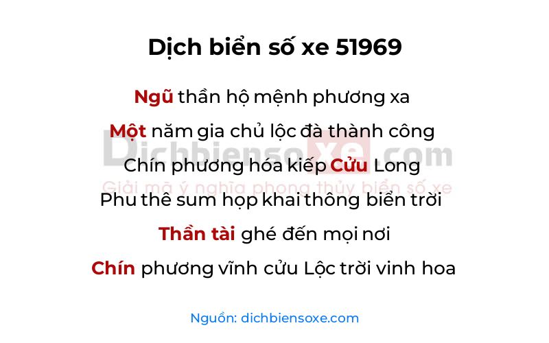 Dịch thơ biển số 51969