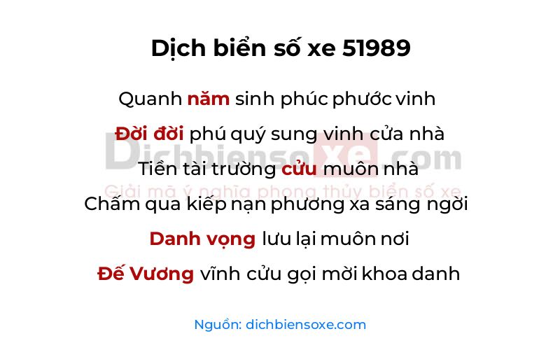 Dịch thơ biển số 51989