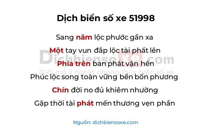 Dịch thơ biển số 51998